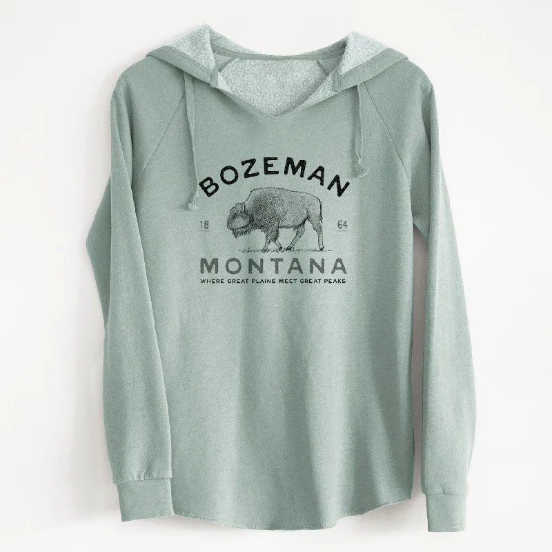 Travel SweatshirtsBozeman Montana Bison - Cali Wave Hooded Sweatshirt