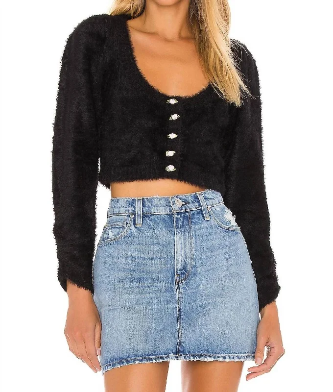 Anastasia Cropped Cardigan In BlackCroptopminimal