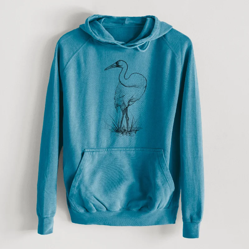 Organic Cotton SweatshirtsWhooping Crane - Grus americana  - Mid-Weight Unisex Vintage 100% Cotton Hoodie