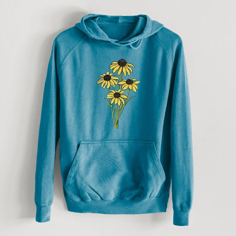 Cashmere HoodiesBlack-eyed Susans - Rudbeckia hirta  - Mid-Weight Unisex Vintage 100% Cotton Hoodie