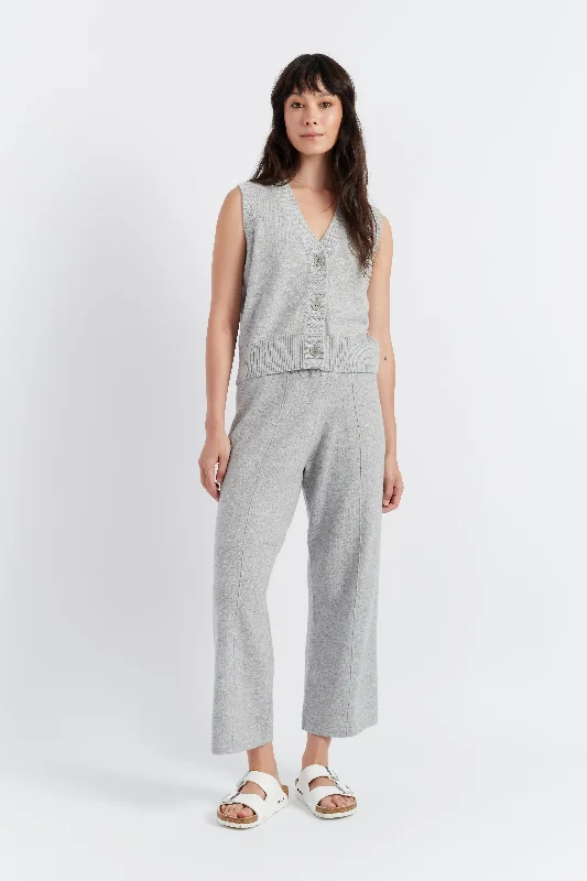 Light-Grey Wool-Cashmere Cropped Track PantsCroptopanalytics