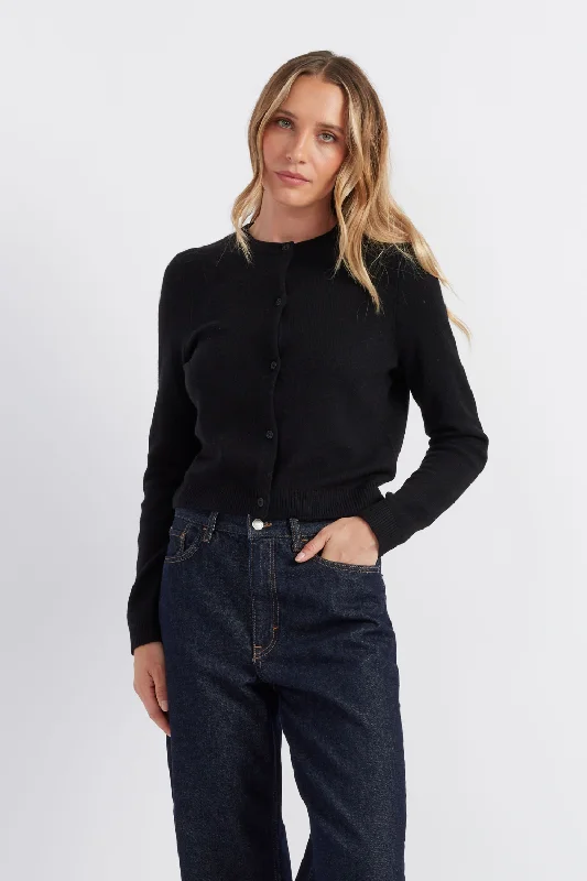 Black Cloud Cashmere Cropped CardiganCroptopcommunity