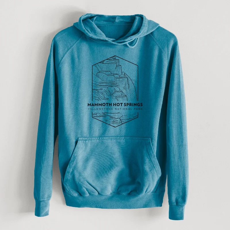 Velour SweatshirtsMammoth Hot Springs - Yellowstone National Park  - Mid-Weight Unisex Vintage 100% Cotton Hoodie