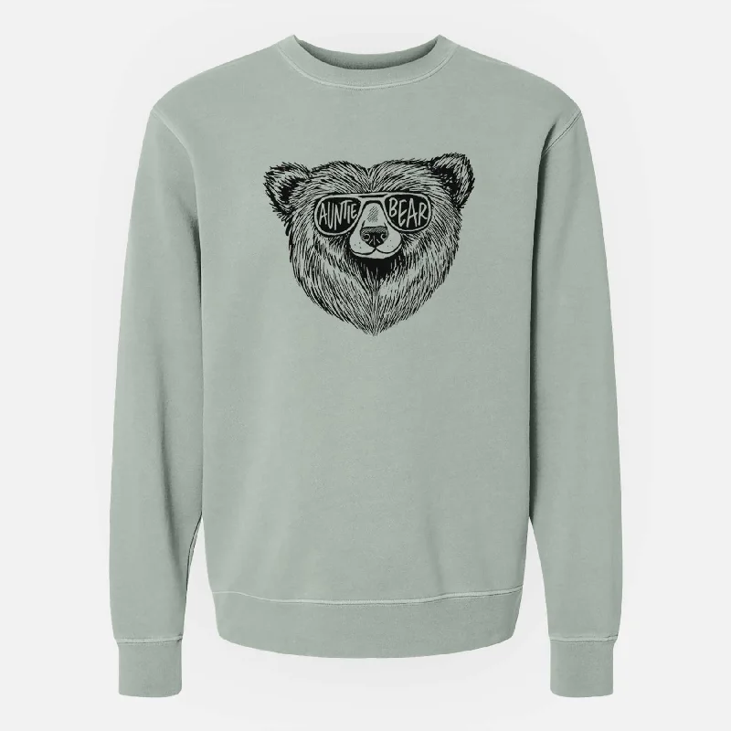 Organic Cotton SweatshirtsAuntie Bear - Unisex Pigment Dyed Crew Sweatshirt