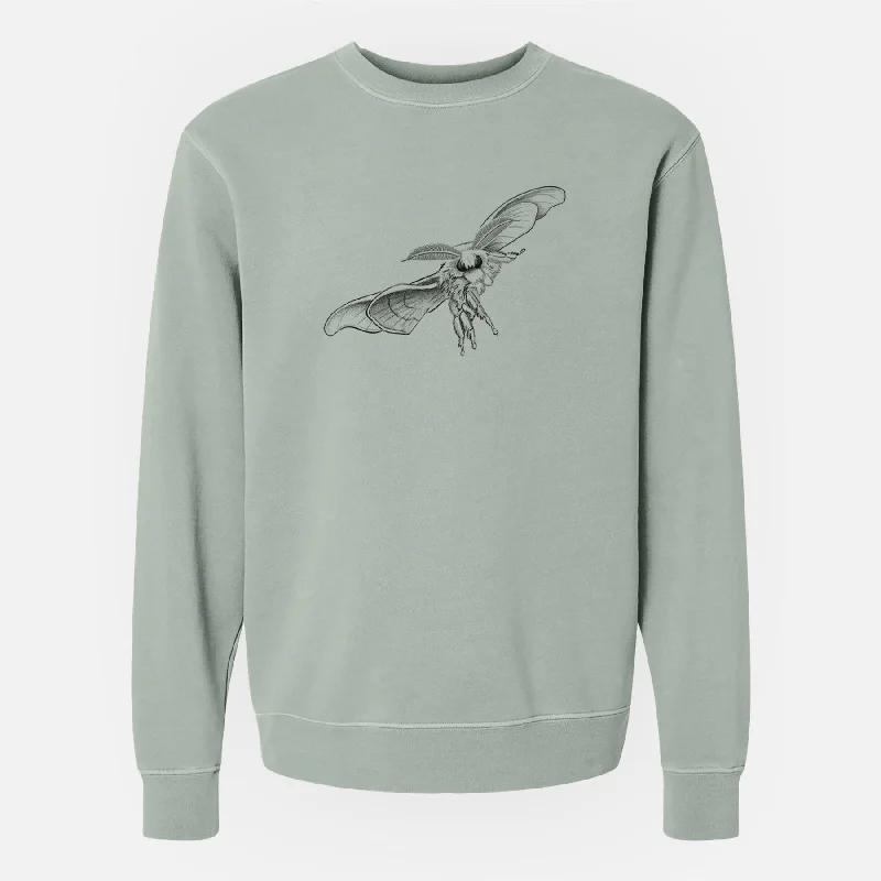 Quilted SweatshirtsDomestic Silk Moth - Bombyx mori - Unisex Pigment Dyed Crew Sweatshirt