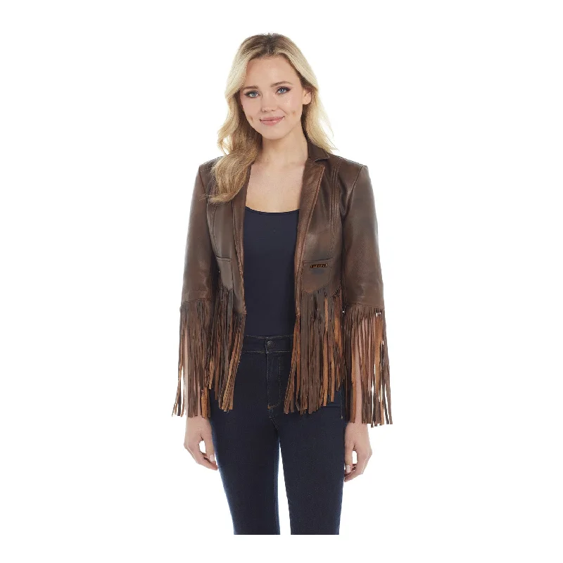 Ladies Cropped Fringe JacketCroptopstretch