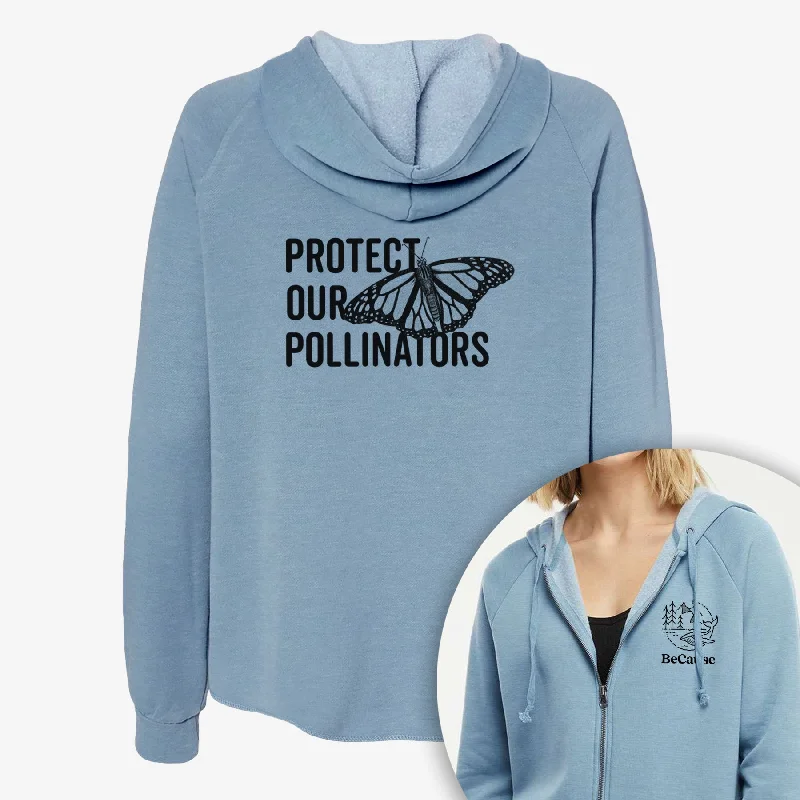 Wool Blend SweatshirtsProtect our Pollinators - Women's Cali Wave Zip-Up Sweatshirt