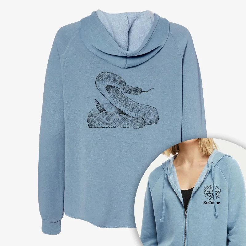 Camo HoodiesWestern Diamondback Rattlesnake - Crotalus atrox - Women's Cali Wave Zip-Up Sweatshirt