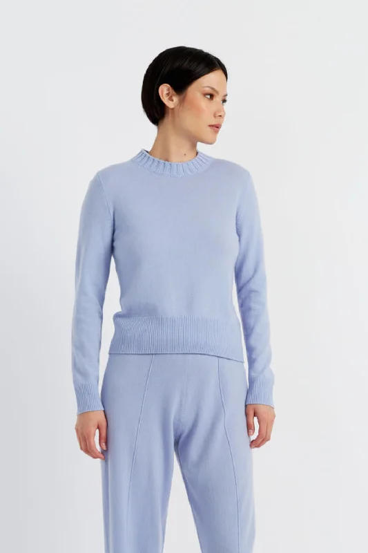 Washed-Blue Wool-Cashmere Cropped SweaterCroptopweb