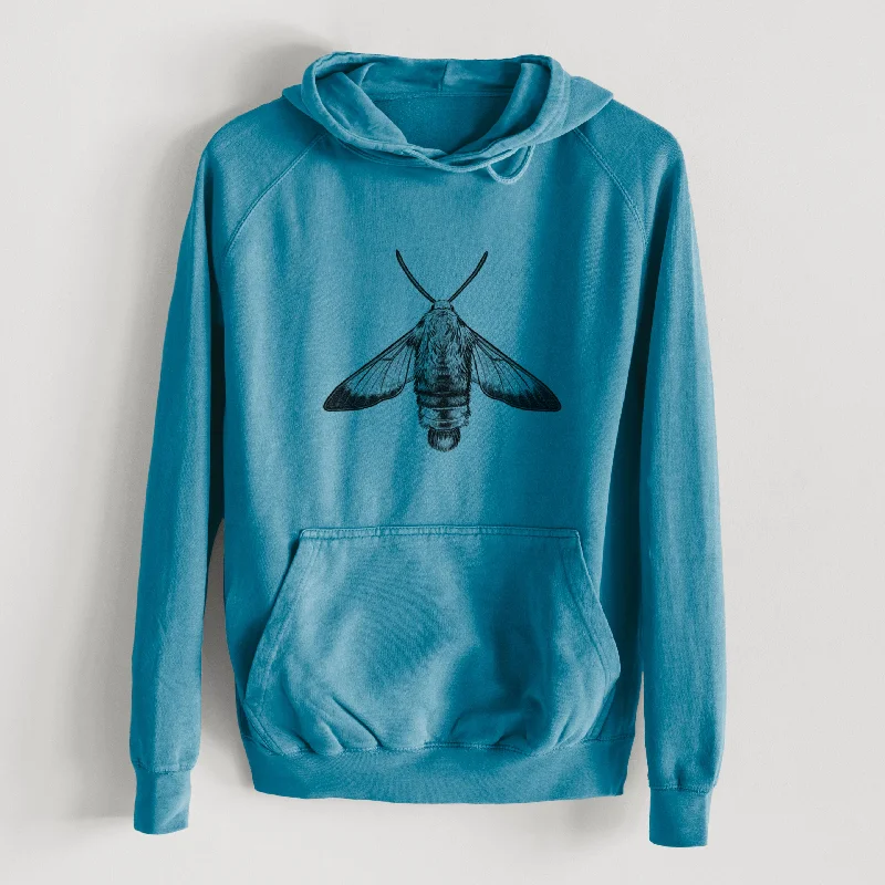 Stretch-Knit SweatshirtsSnowberry Clearwing Moth - Hemaris diffinis  - Mid-Weight Unisex Vintage 100% Cotton Hoodie