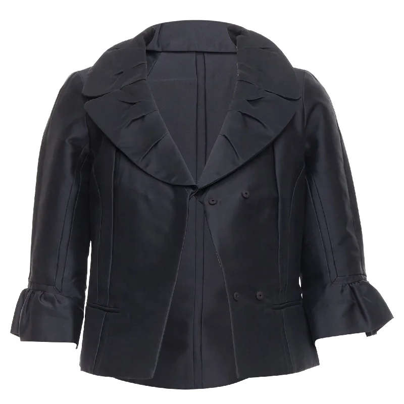 Louis Vuitton Marc Jacobs silk pleated collar crop jacketCroptopprint