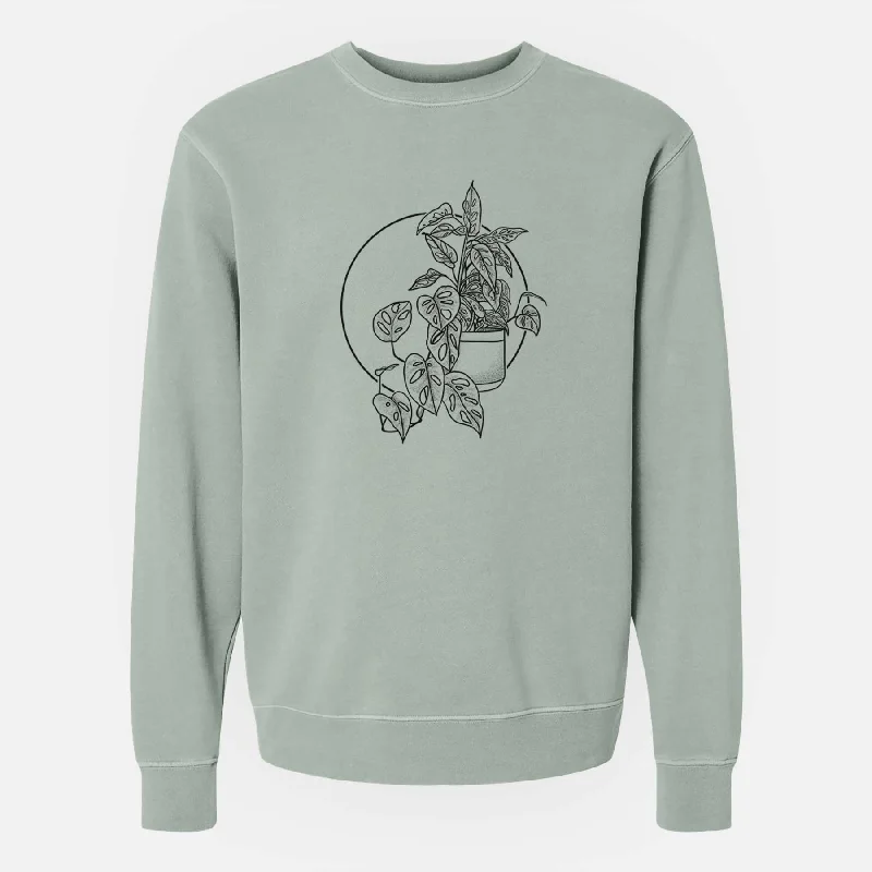 Tie-Dye HoodiesMonstera Adansonii - Unisex Pigment Dyed Crew Sweatshirt