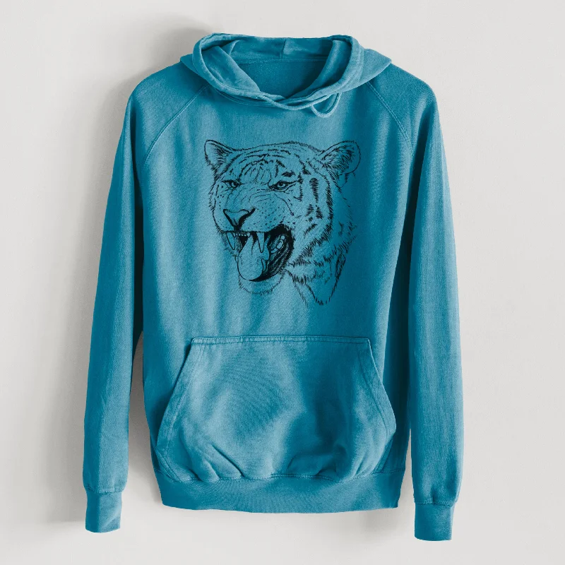 Sherpa-Lined HoodiesSiberian Tiger - Panthera tigris altaica  - Mid-Weight Unisex Vintage 100% Cotton Hoodie