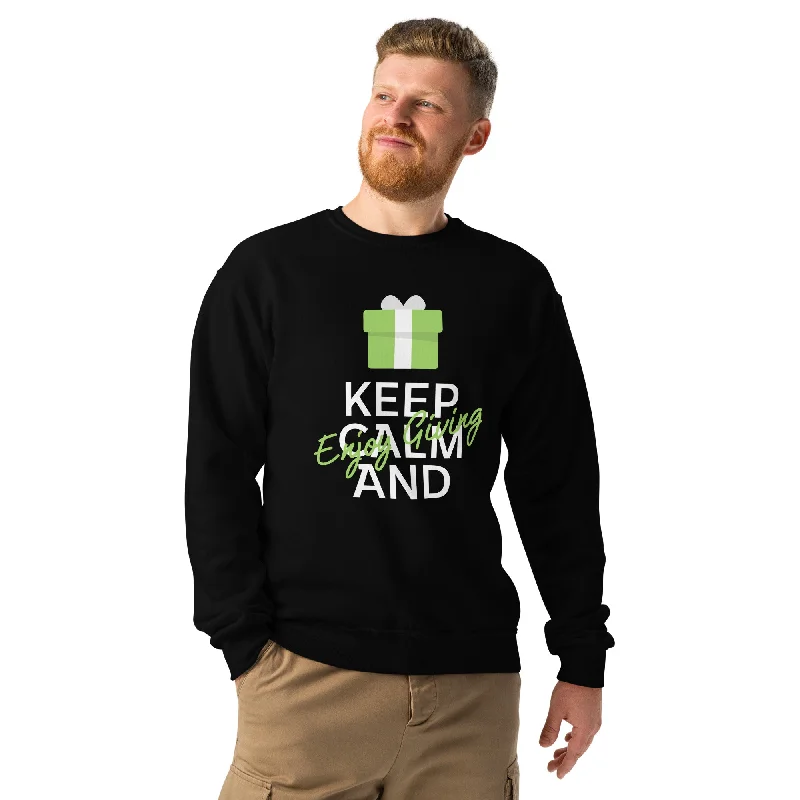 Sheer HoodiesKeep Calm and Enjoy Giving Crew neck sweatshirt