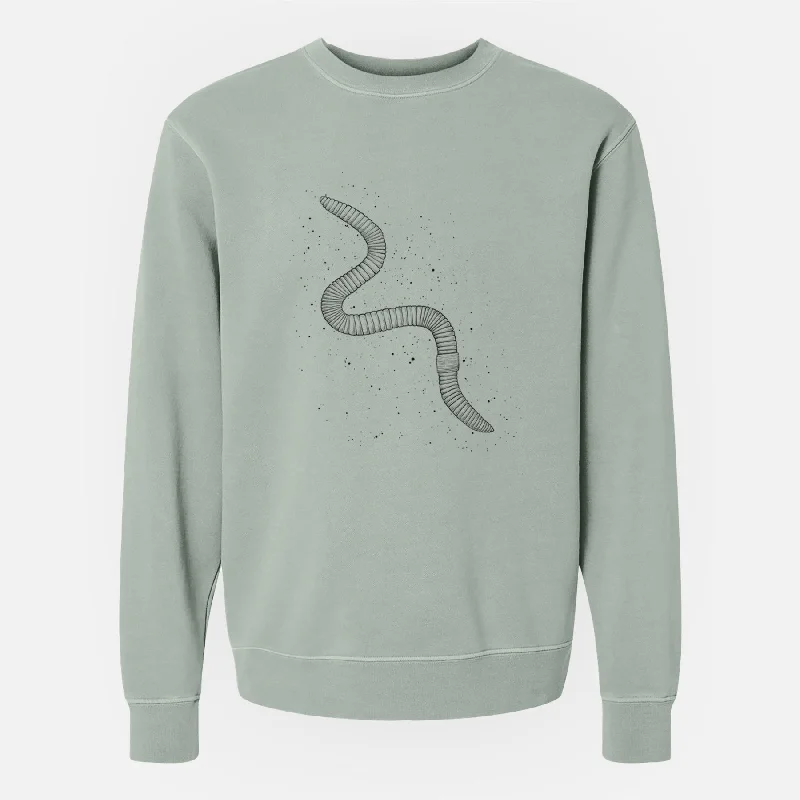 Studded SweatshirtsCommon Earthworm - Nightcrawler - Lumbricus terrestris - Unisex Pigment Dyed Crew Sweatshirt