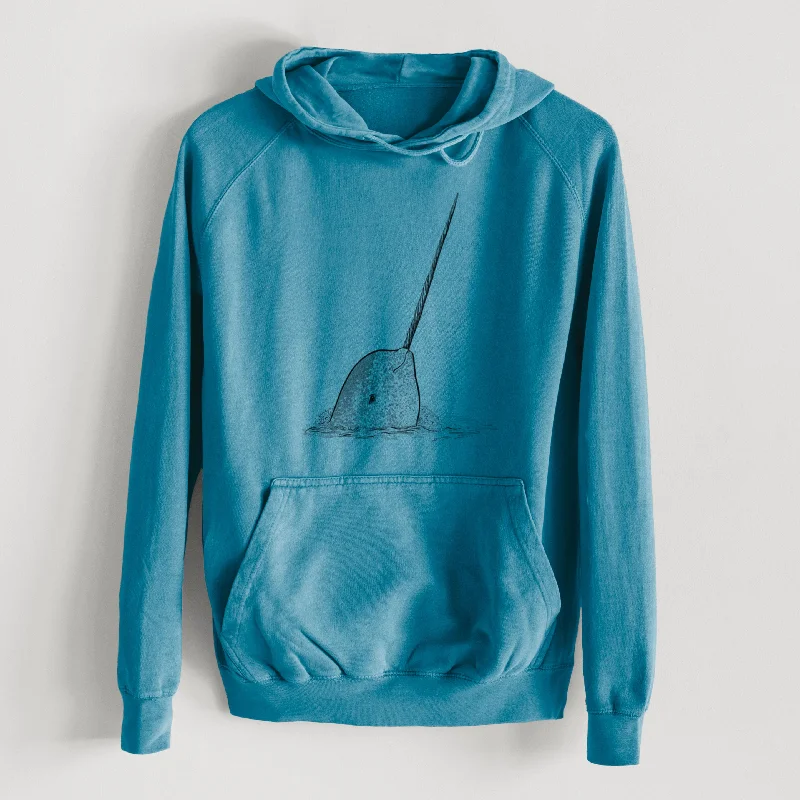 Embellished SweatshirtsNarwhal - Monodon monoceros  - Mid-Weight Unisex Vintage 100% Cotton Hoodie