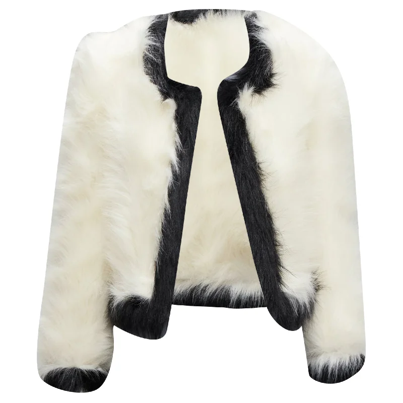 Saint Laurent faux fur cropped jacketCroptopcasual