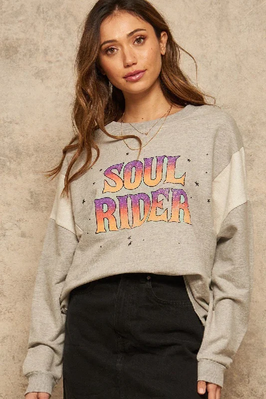 Velour SweatshirtsA French Terry Knit Graphic Sweatshirt