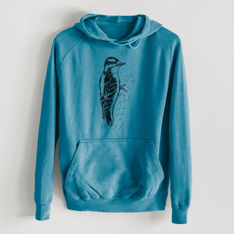 Organic Cotton SweatshirtsDowny Woodpecker - Picoides pubescens  - Mid-Weight Unisex Vintage 100% Cotton Hoodie