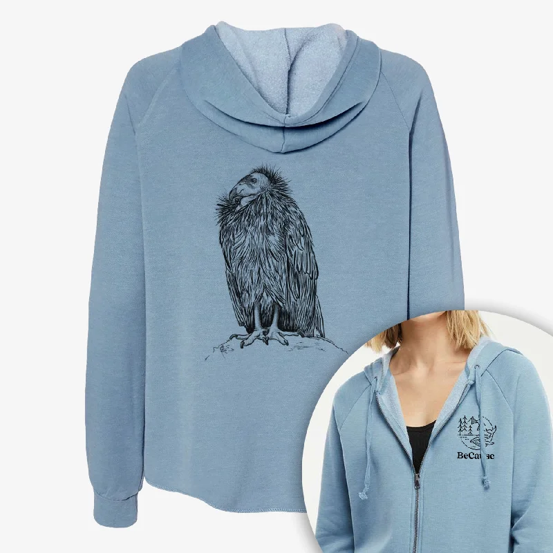 Bamboo Fiber SweatshirtsCalifornia Condor - Gymnogyps californianus - Women's Cali Wave Zip-Up Sweatshirt