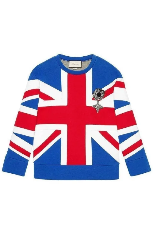 Lace-Up HoodiesUnion Jack Jersey Sweatshirt