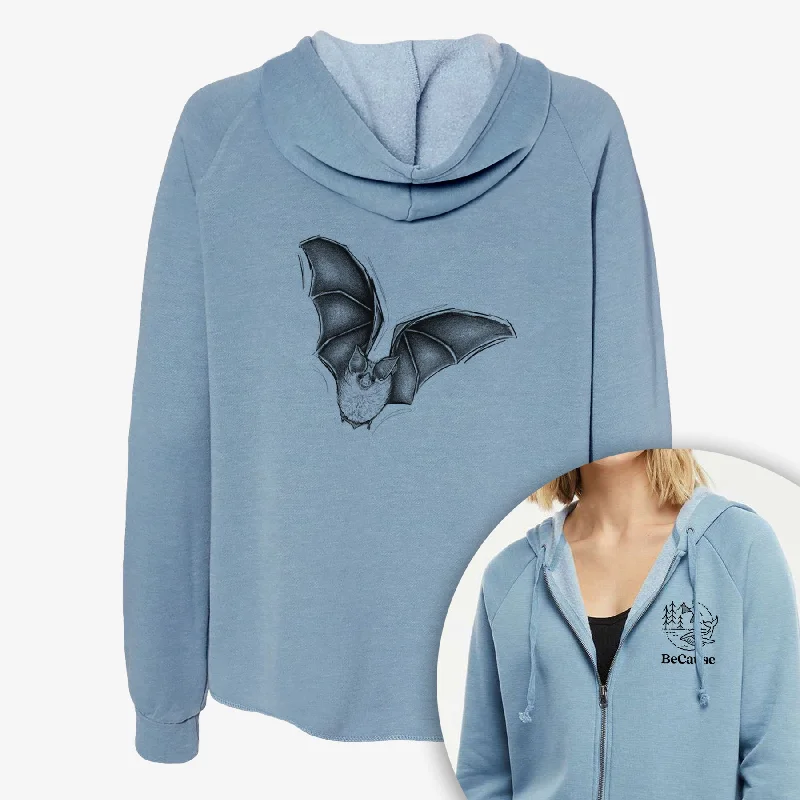 Festival SweatshirtsMacrotus californicus - California Leaf-nosed Bat - Women's Cali Wave Zip-Up Sweatshirt