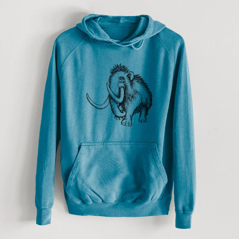 Hemp SweatshirtsWoolly Mammoth - Mammuthus Primigenius  - Mid-Weight Unisex Vintage 100% Cotton Hoodie