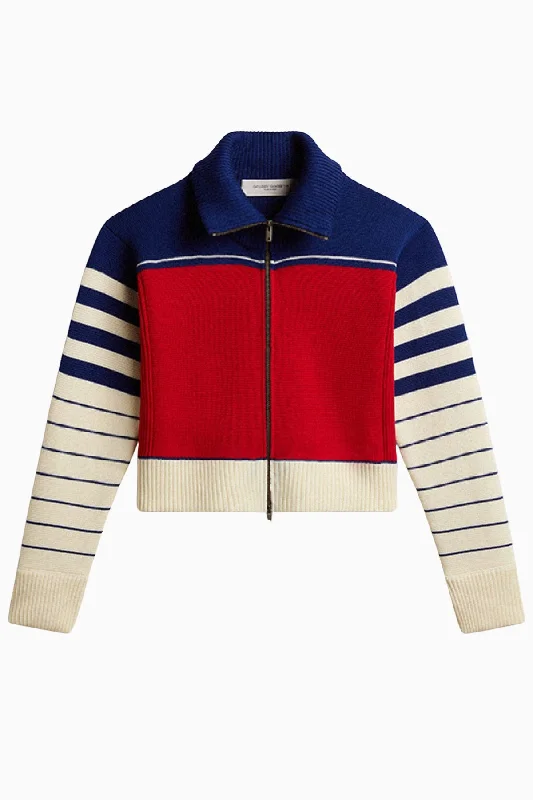 Golden Goose Cropped Ski Knit- Red/ Heritage White/ BlueCroptopwool