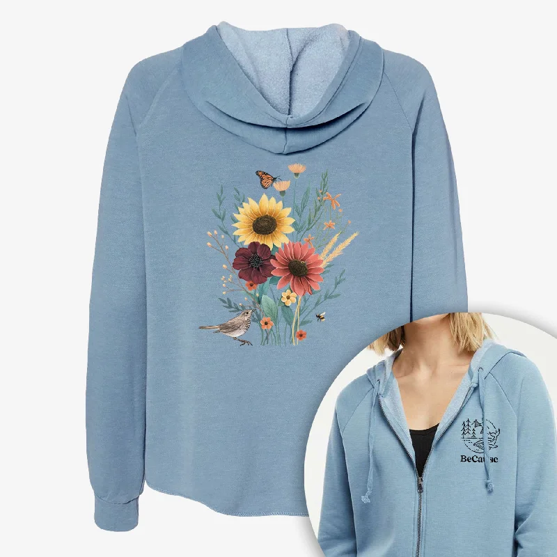 French Terry HoodiesFall Bouquet - Women's Cali Wave Zip-Up Sweatshirt