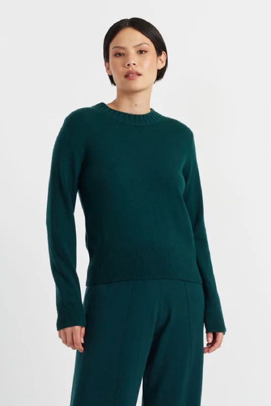 Forest-Green Wool-Cashmere Cropped SweaterCroptoptrend