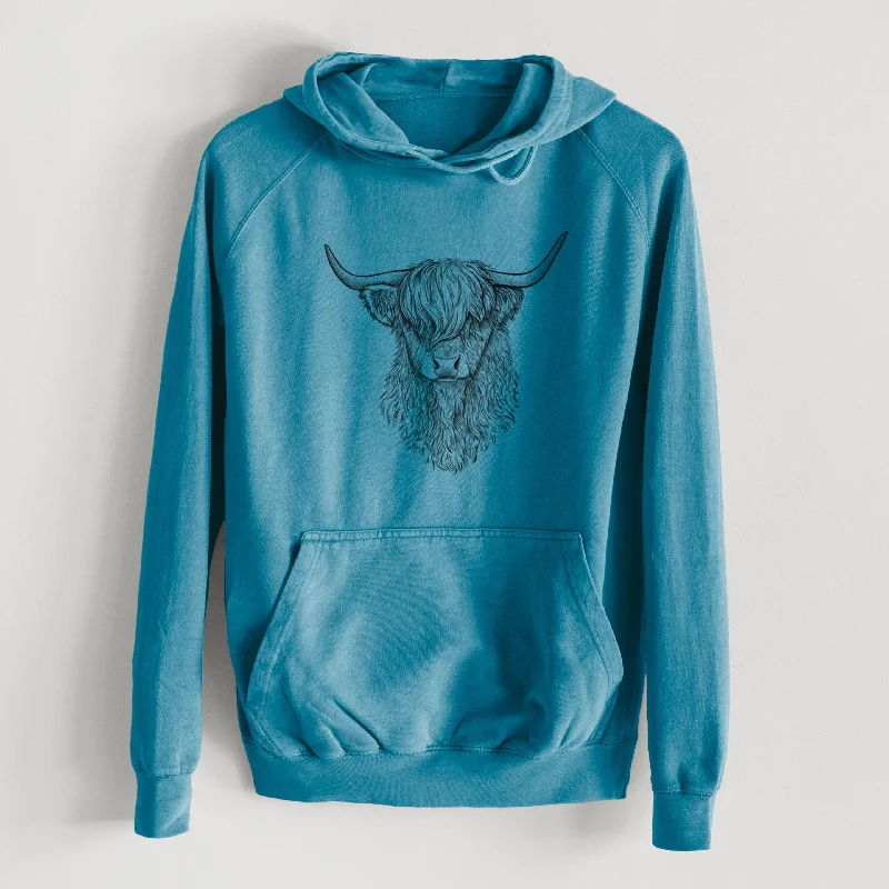 Cycling HoodiesScottish Highland Cow - Bos taurus taurus  - Mid-Weight Unisex Vintage 100% Cotton Hoodie