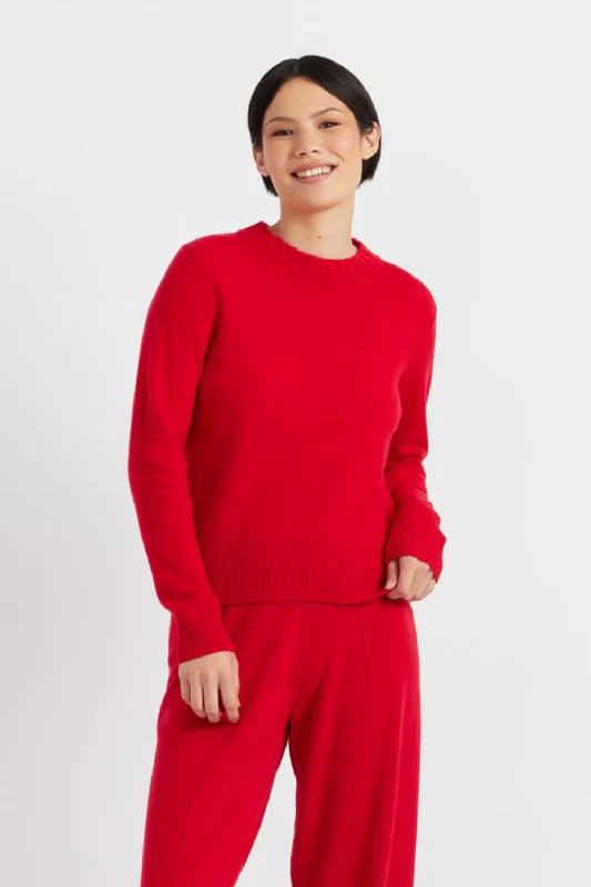 Velvet-Red Wool-Cashmere Cropped SweaterCroptopblockchain