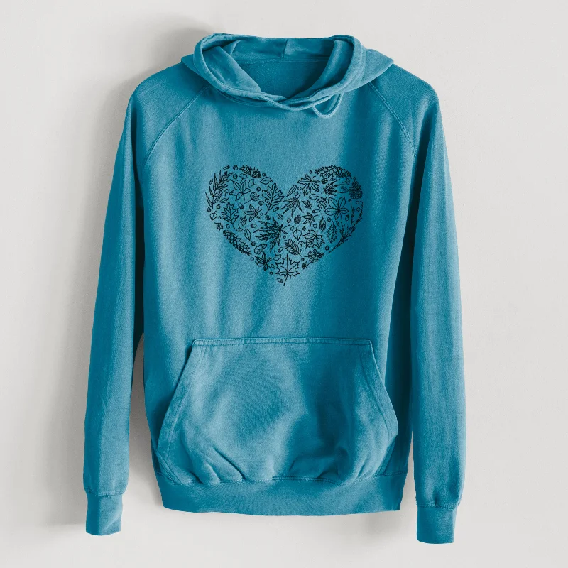 Polyester HoodiesHeart Full of Autumn Leaves  - Mid-Weight Unisex Vintage 100% Cotton Hoodie