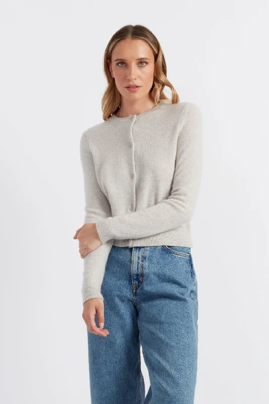 Taupe Cloud Cashmere Cropped CardiganCroptopcollector