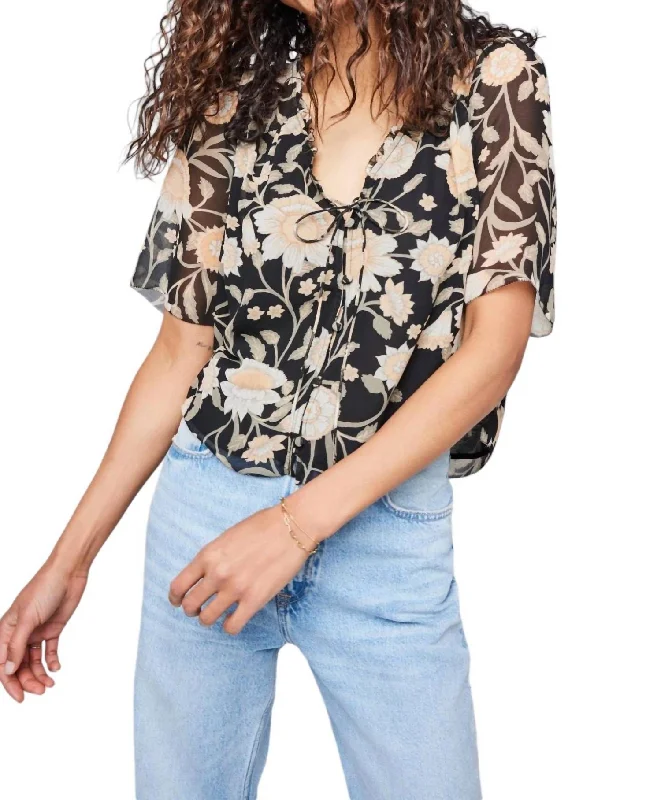 Alexandra Floral Blouse In BlackLounge Shirts