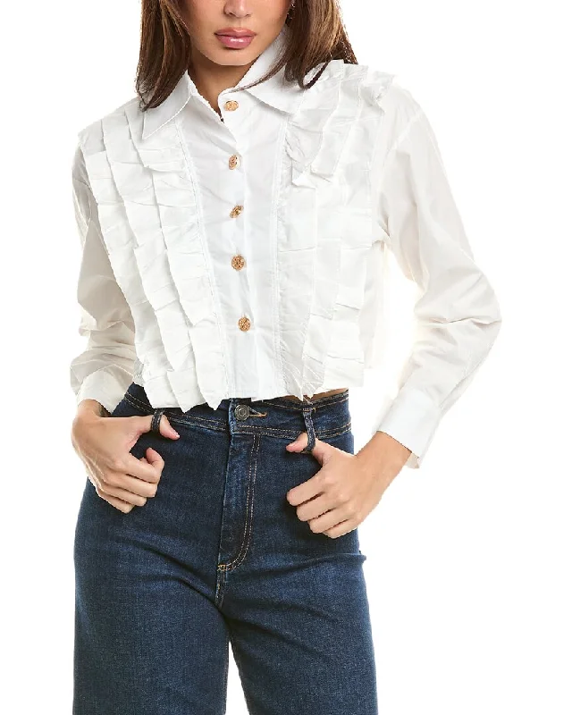 Colette Rose womens  Blouse, M, WhiteGraphic Shirts