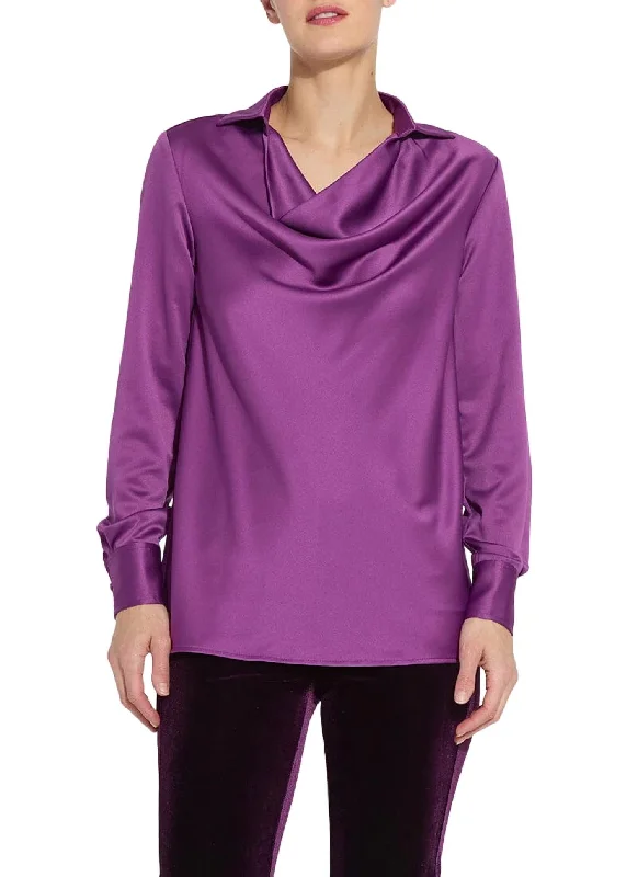 Cowl Neck Blouse In PurpleSleep Shirts