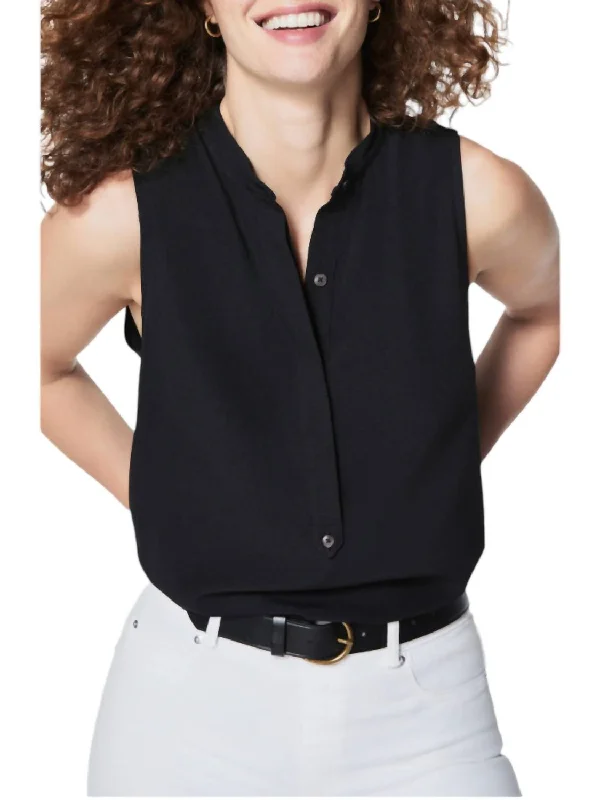 Crepe Popover Blouse In Classic BlackStatement Shirts