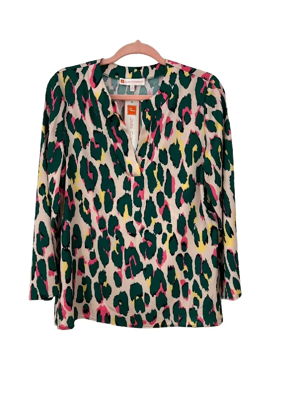 Livvy Blouse In Large Leopard SandLounge Shirts