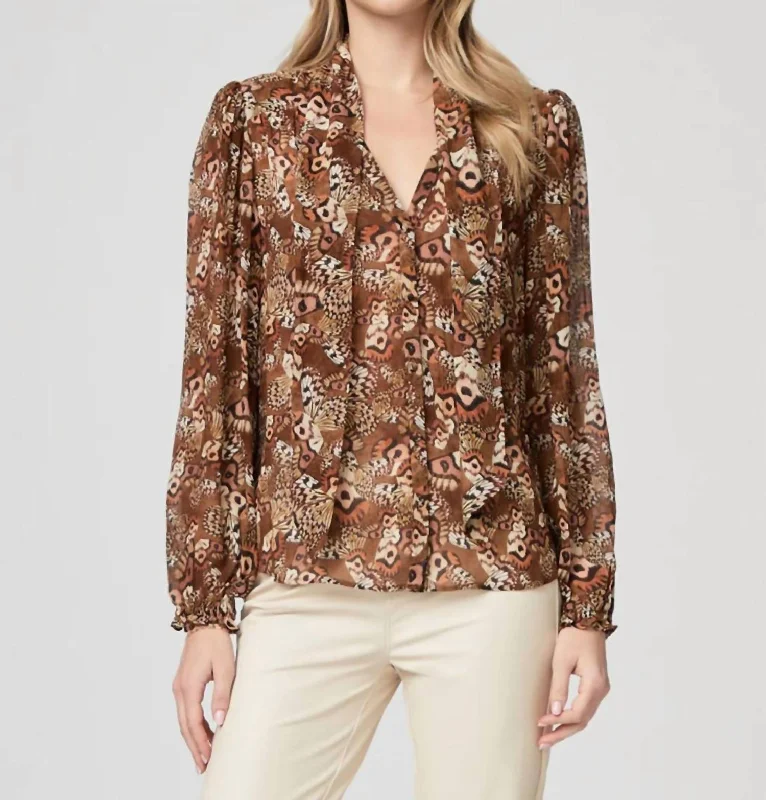 Marcela Blouse In Cinnamon MultiCompression Shirts