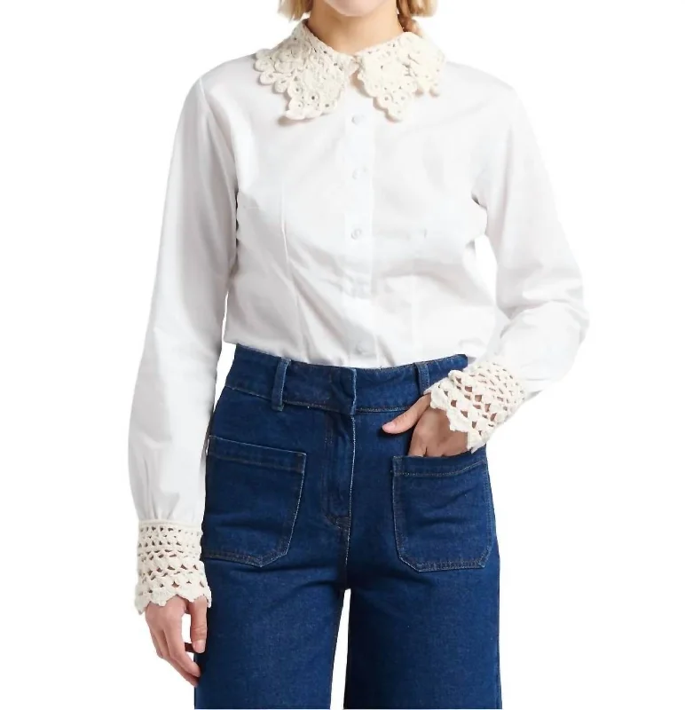 Monique Blouse In White/ecruLace-Up Shirts