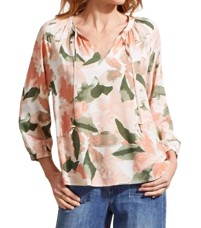 Printed Blouse In Muted ClayDress Shirts