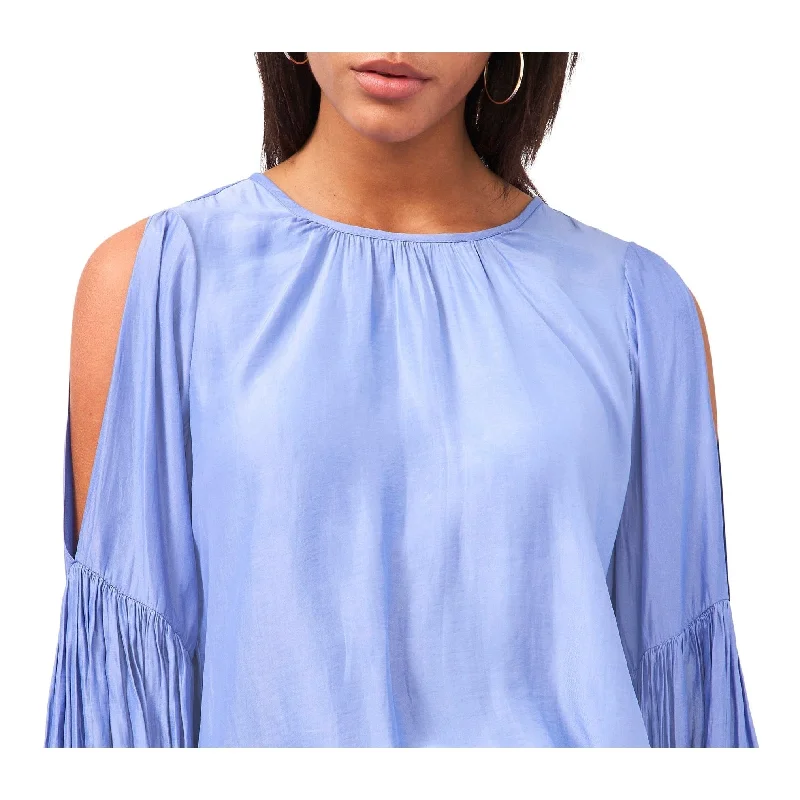 Vince Camuto Women's Cold Shoulder Liquid Satin Blouse Blue Size X-SmallCultural Shirts