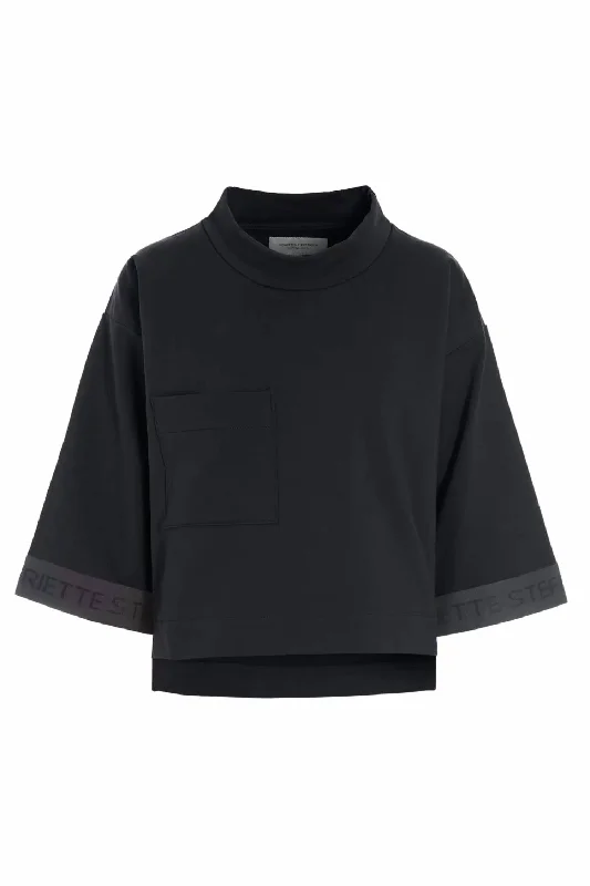 Women's Loose Fit T-Blouse In BlackEmbellished Shirts