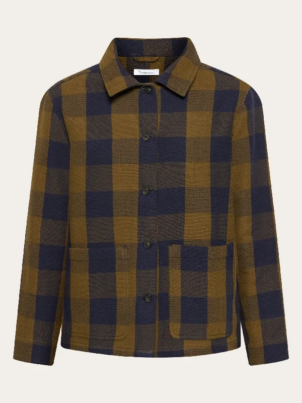 Classic check overshirt - GOTS/Vegan - Beige checkTrench Coats