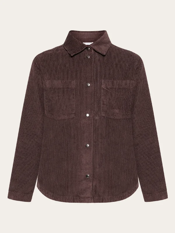 Irregular corduroy overshirt- GOTS/Vegan - Chocolate PlumHooded Jackets