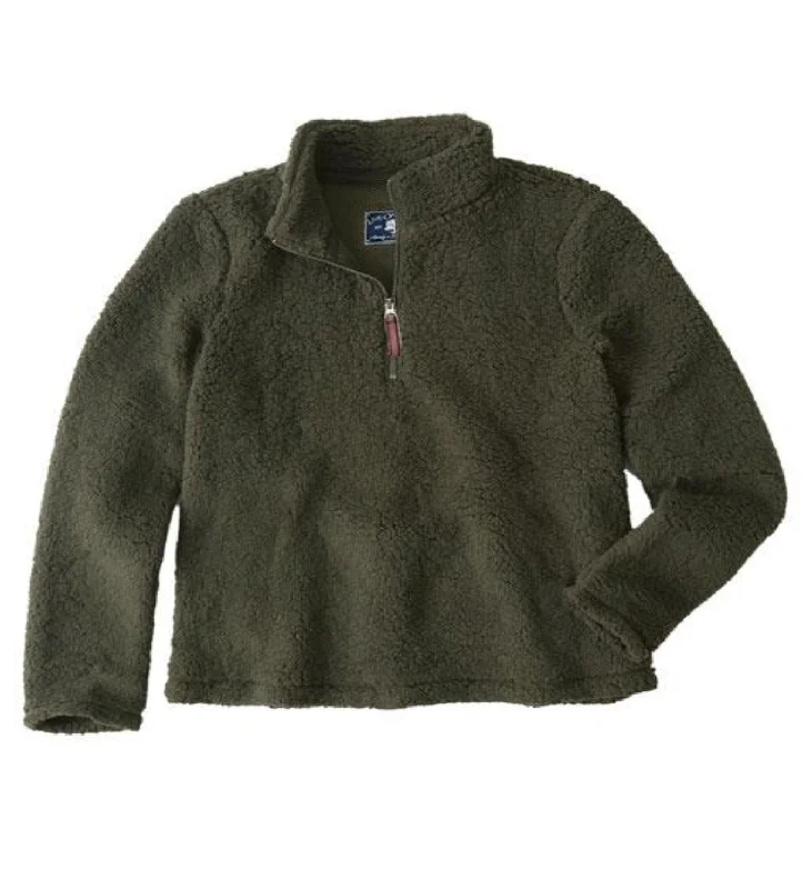 Quarter Zip Fleece Sherpa Olive by Live Oak BrandLeather Jackets