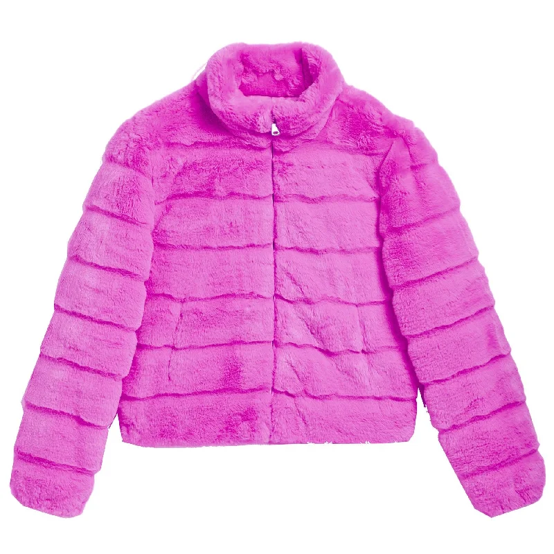 Orchid Faux Fur Puffer JacketHooded Jackets