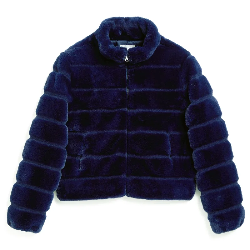 Sapphire Faux Fur Puffer JacketRibbed Cuff Jackets