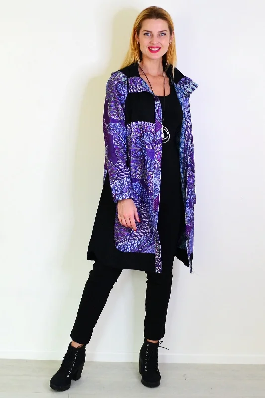 Purple Print Long Corduroy JacketLeather Jackets